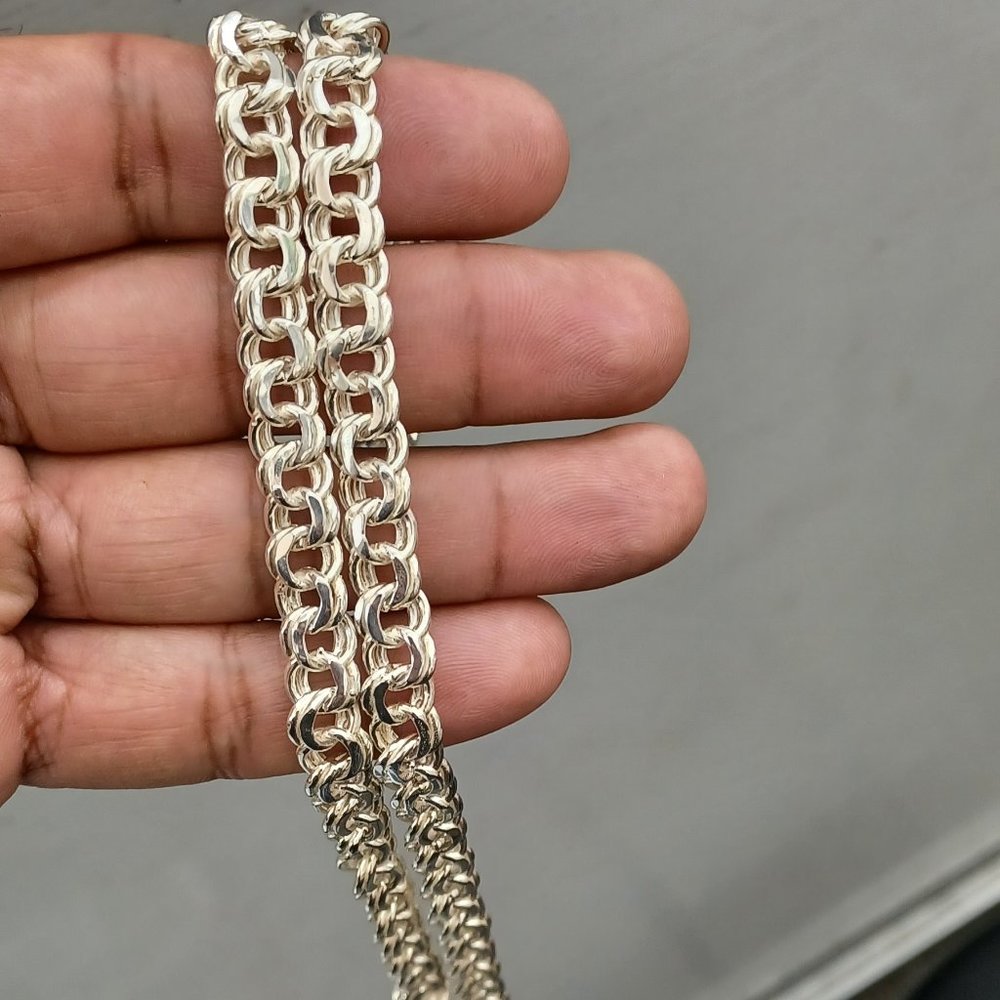 925 Sterling Silver Chino Solid Chain - image 5